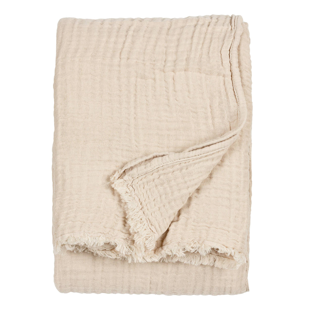 Lark Muslin Cotton Oversized Throw Natural