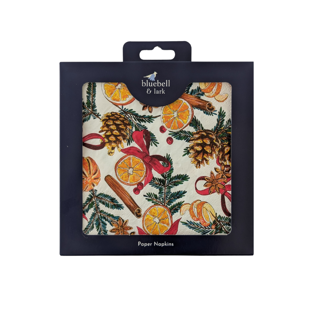 Cream Orange And Cinnamon Christmas Paper Napkins