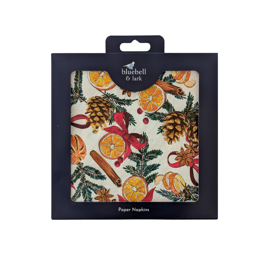 Cream Orange And Cinnamon Christmas Paper Napkins