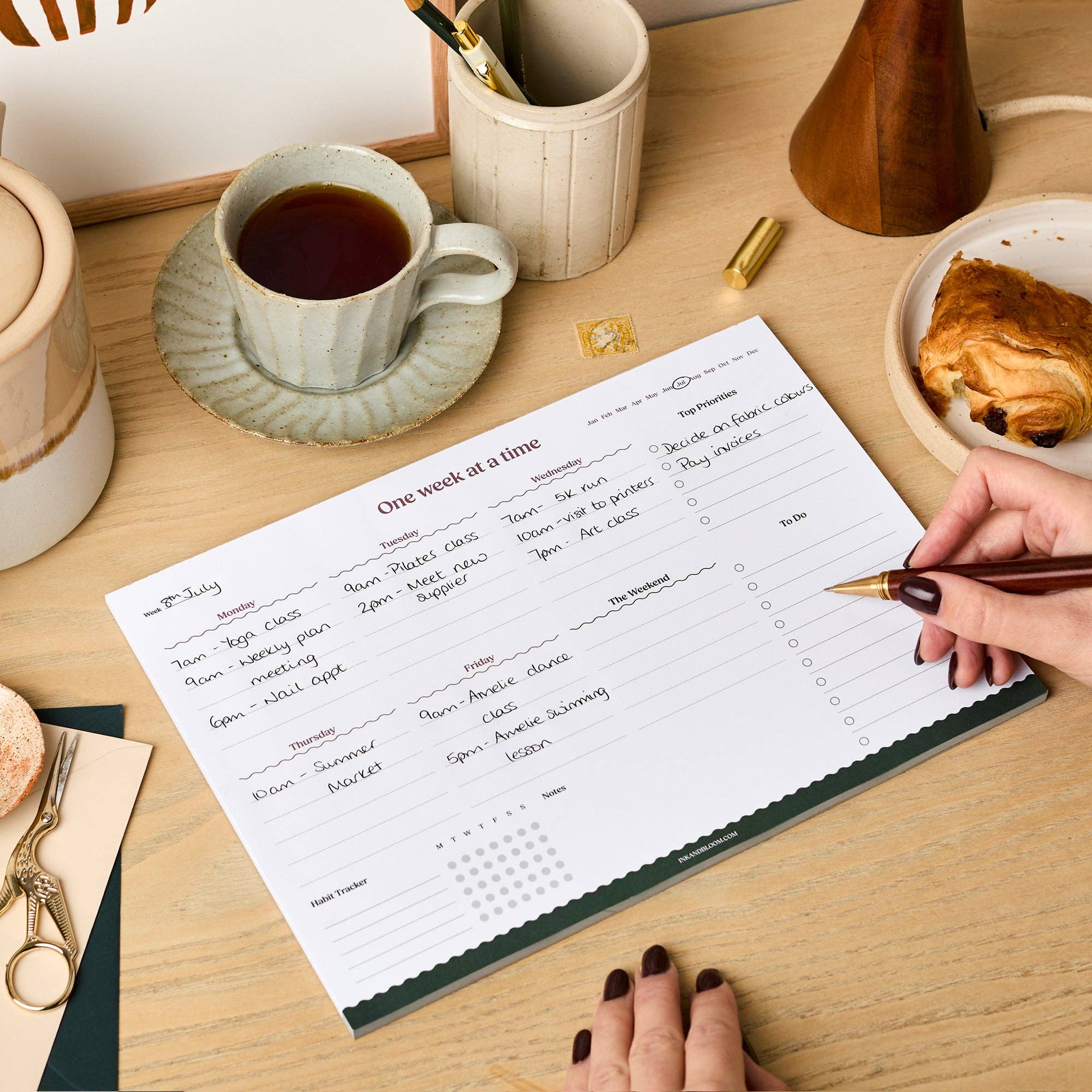 A4 Weekly Planner Desk Pad and Habit Tracker
