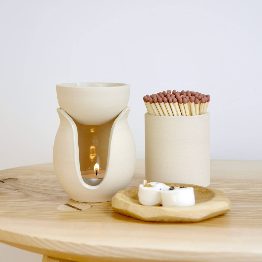 Eco-Friendly Handmade Ceramic Match Holder with Strike Paper
