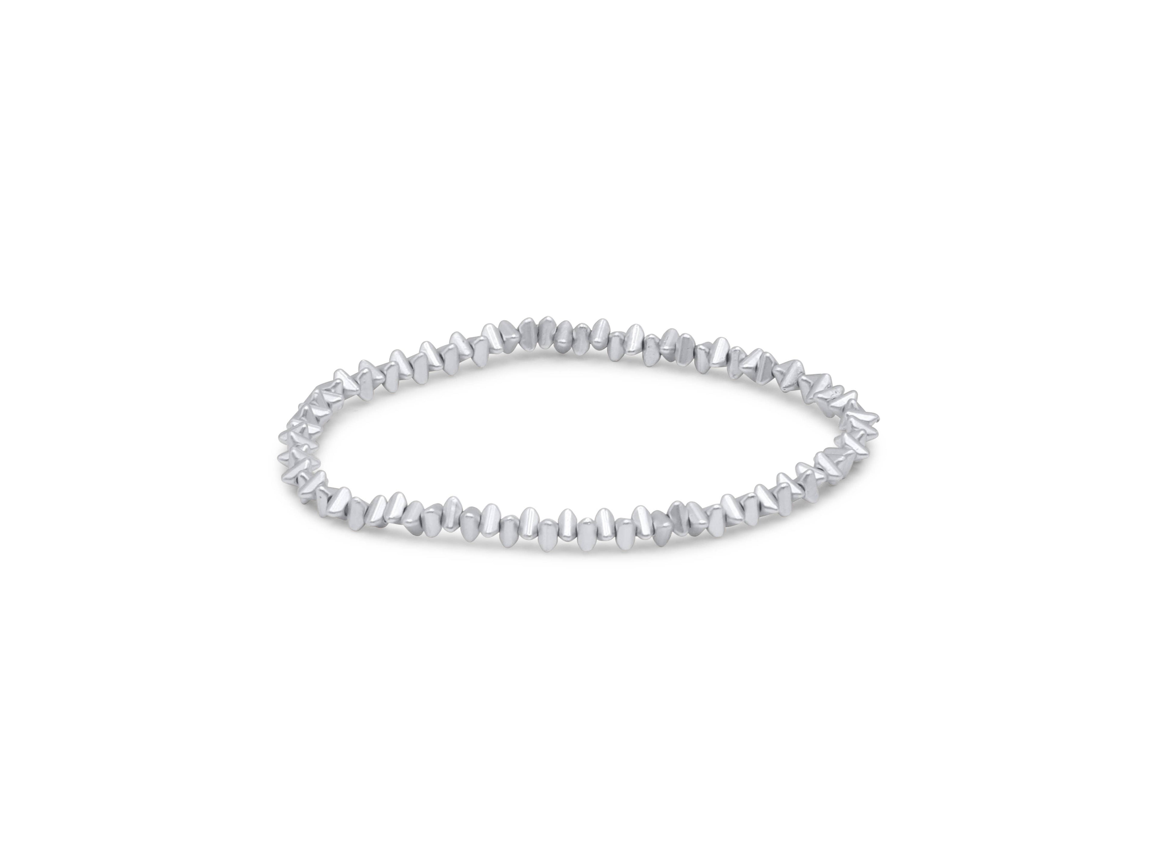 CAMELIA STRETCHED METAL BEADED BRACELET