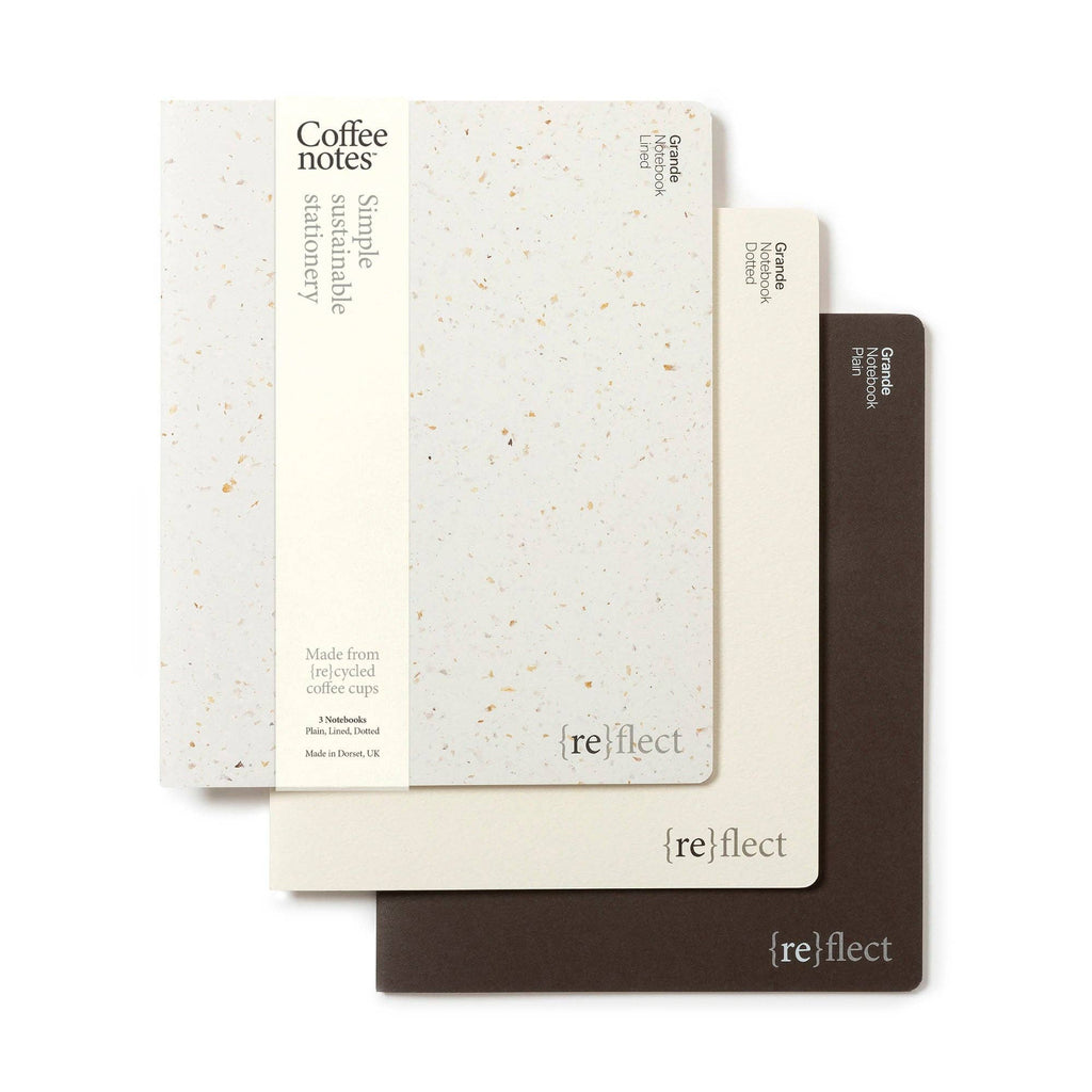 Set of 3 Cafe Stitched Notebooks A6