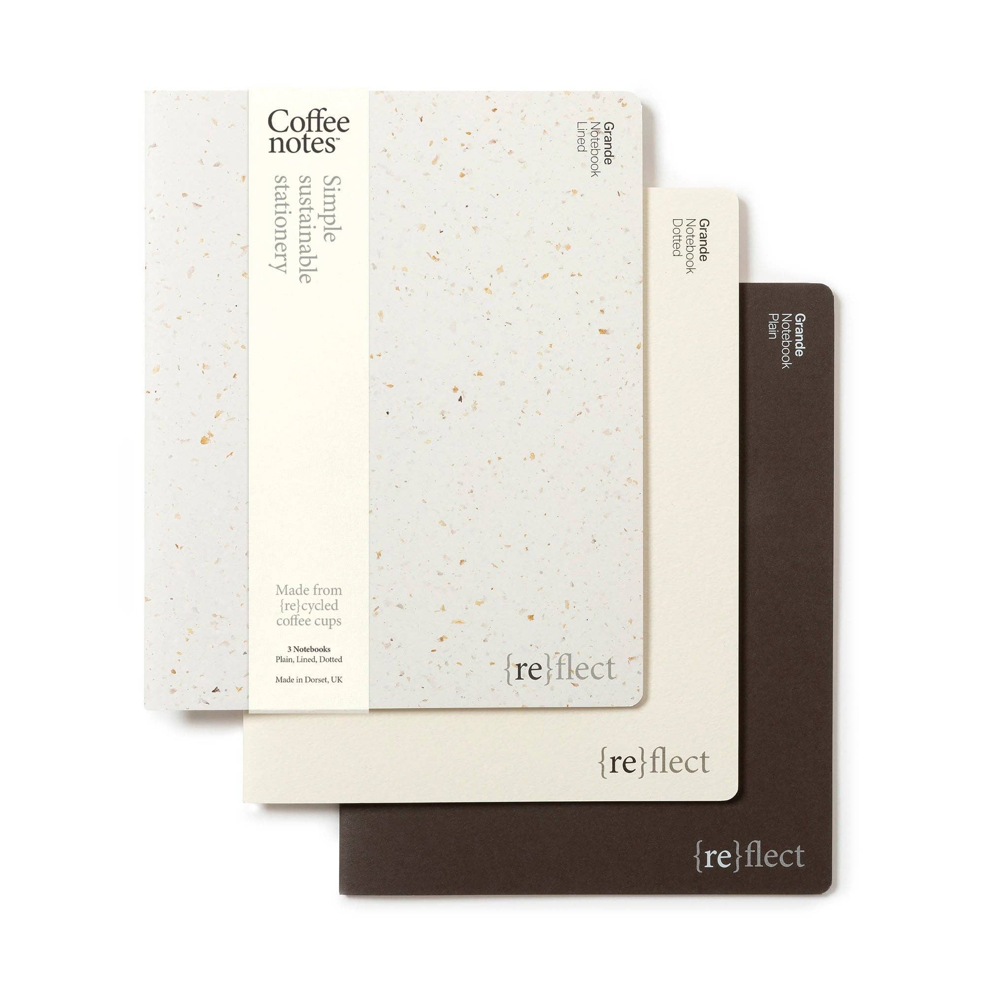Set of 3 Cafe Stitched Notebooks A6