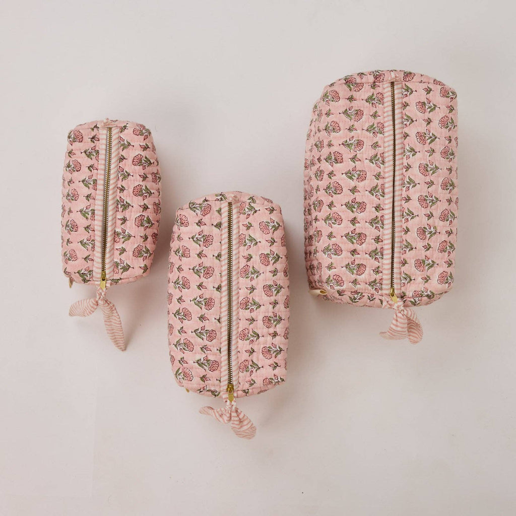 Organic Cotton Toiletry Bag (Large) - Ditsy Floral Blush