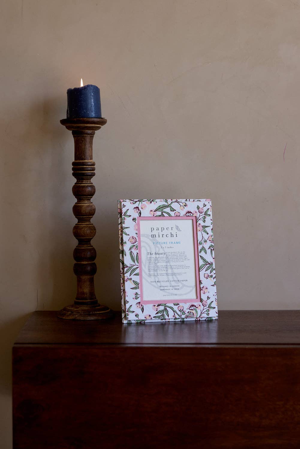 Block Printed Picture Frame (5x7) - Songbird Blush