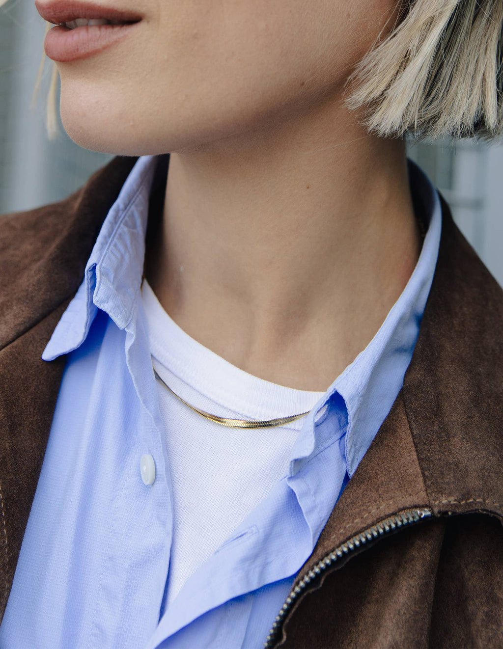 Gold Snake Chain Choker Necklace, Waterproof