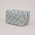 Organic Cotton Toiletry Bag (Large) - Trellis Indigo