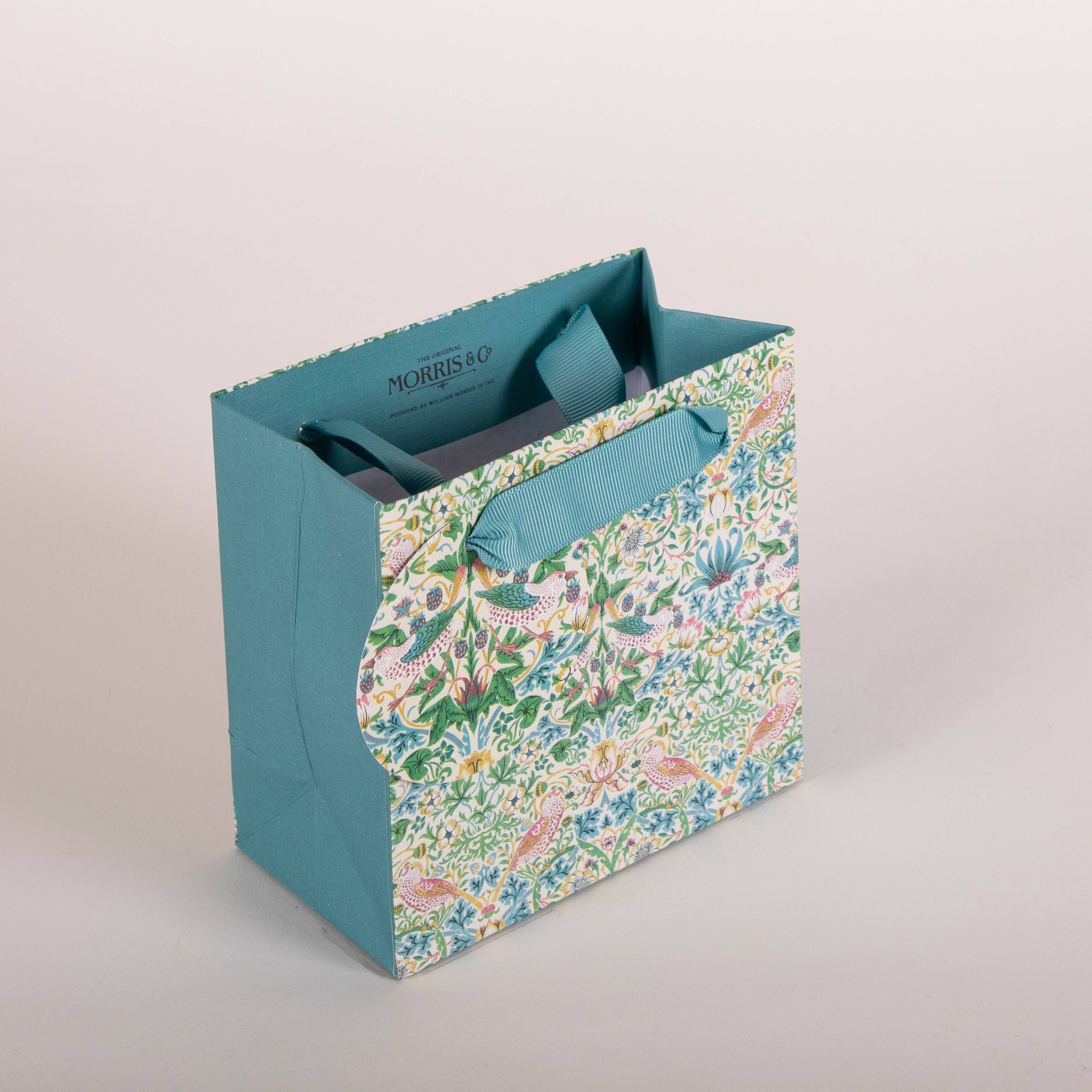 William Morris Strawberry Thief Small Gift Bag Pink