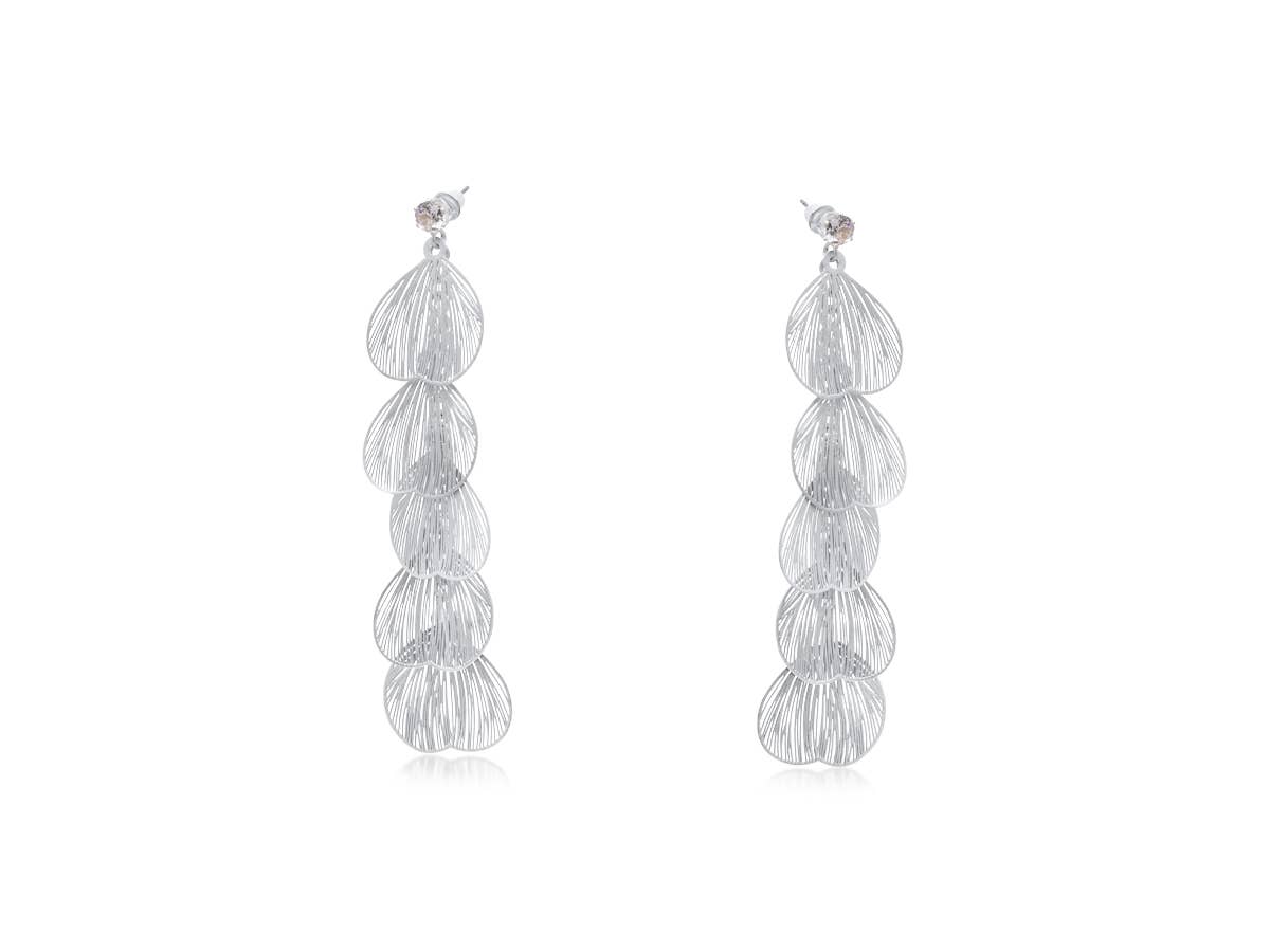 Malena Feather Long Dangle Earrings