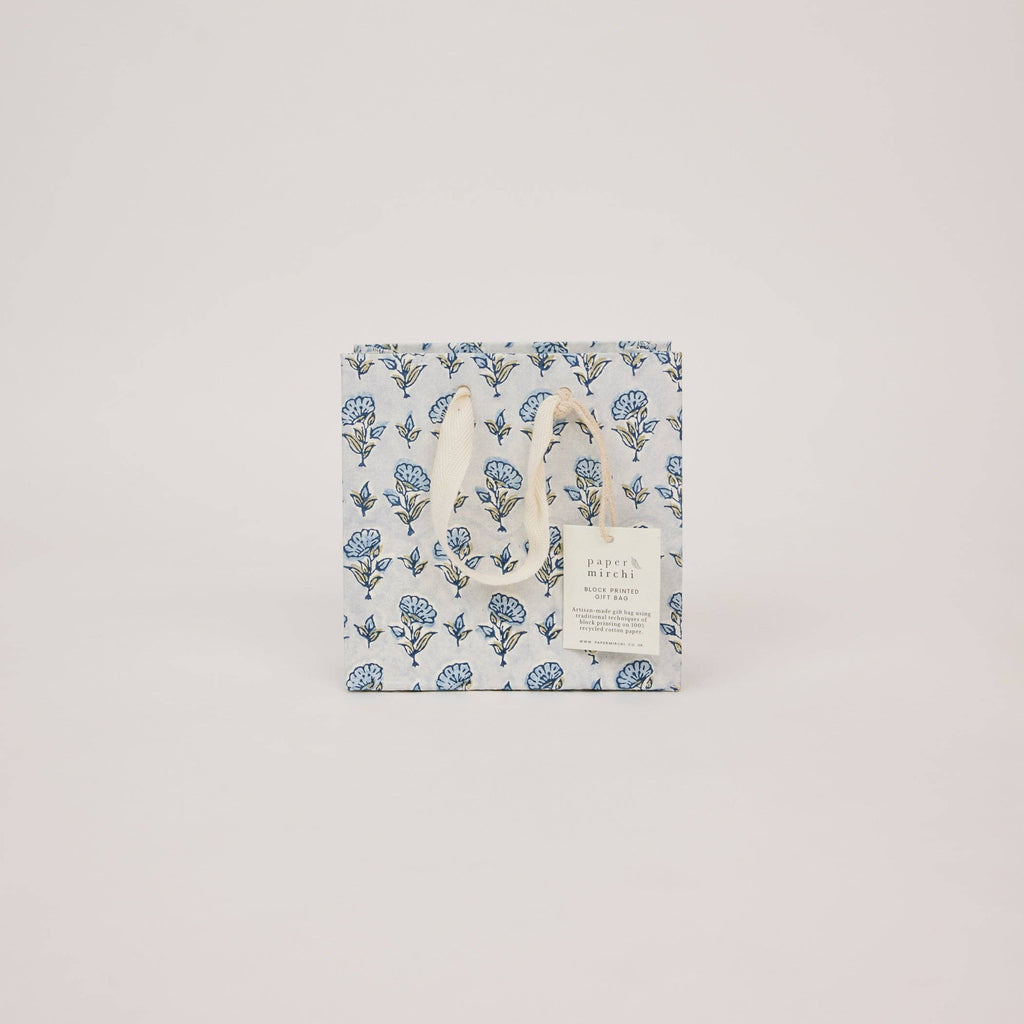 Block Printed Gift Bags (Small) - Blue Stone Refresh