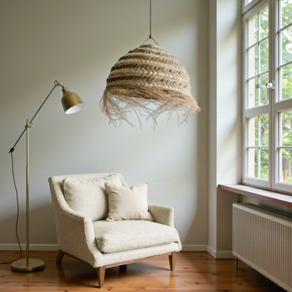 Grand Handwoven Straw Chandelier – Natural Artisan Pendant