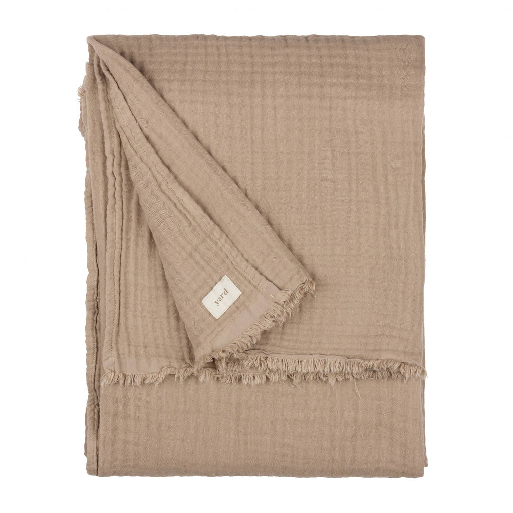 Lark Muslin Cotton Throw Mole
