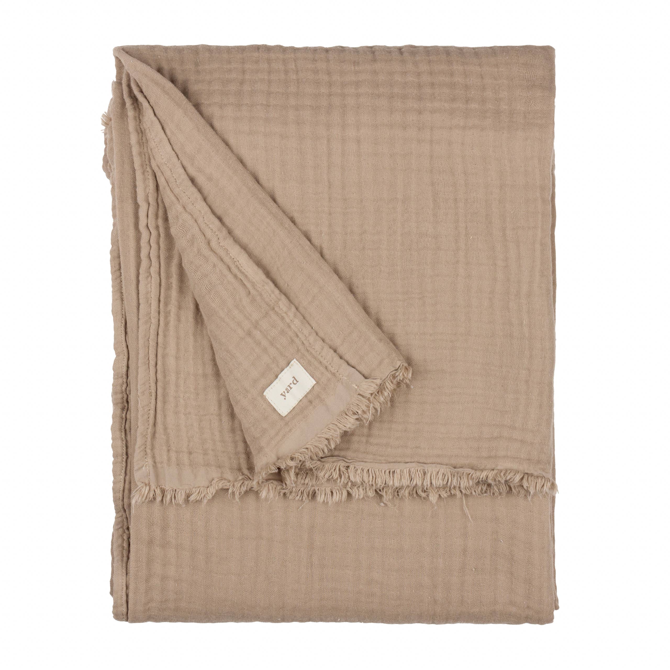 Lark Muslin Cotton Throw Mole