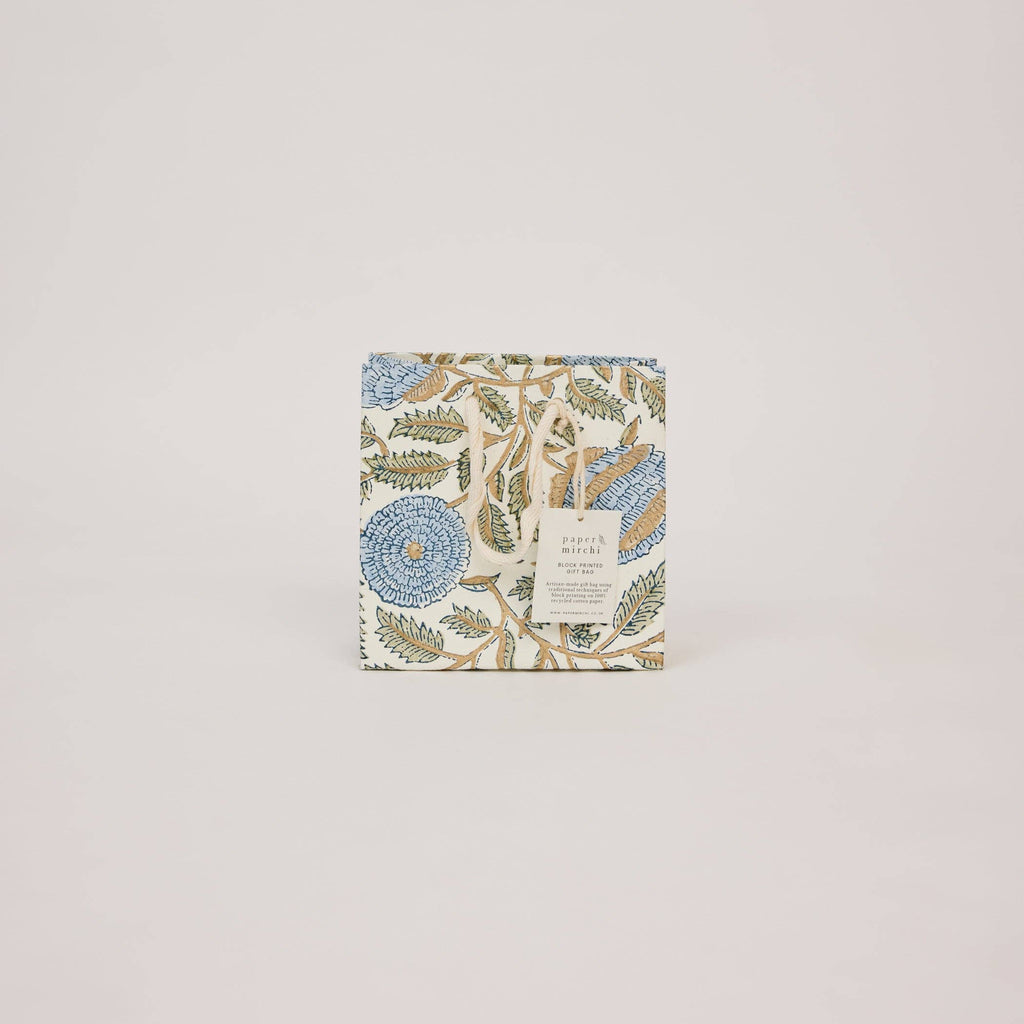 Block Printed Gift Bags (Small) - Blue Stone Refresh