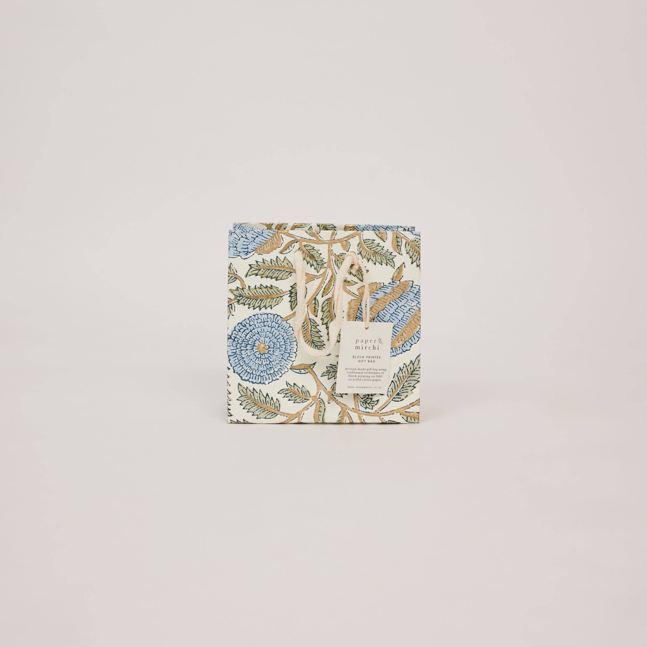 Block Printed Gift Bags (Small) - Blue Stone Refresh