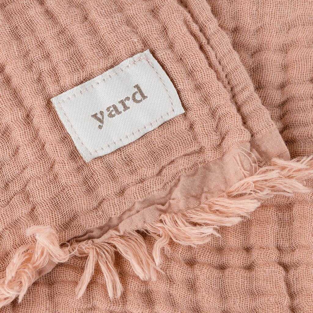 Lark Muslin Cotton Throw Pink Clay
