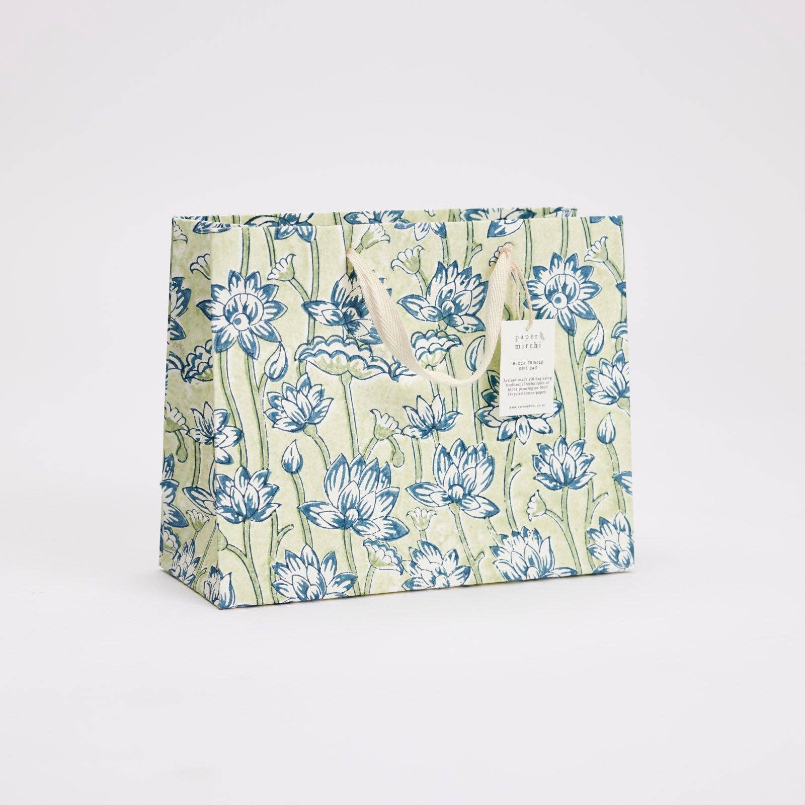 Block Printed Gift Bags (Medium) - Indigo