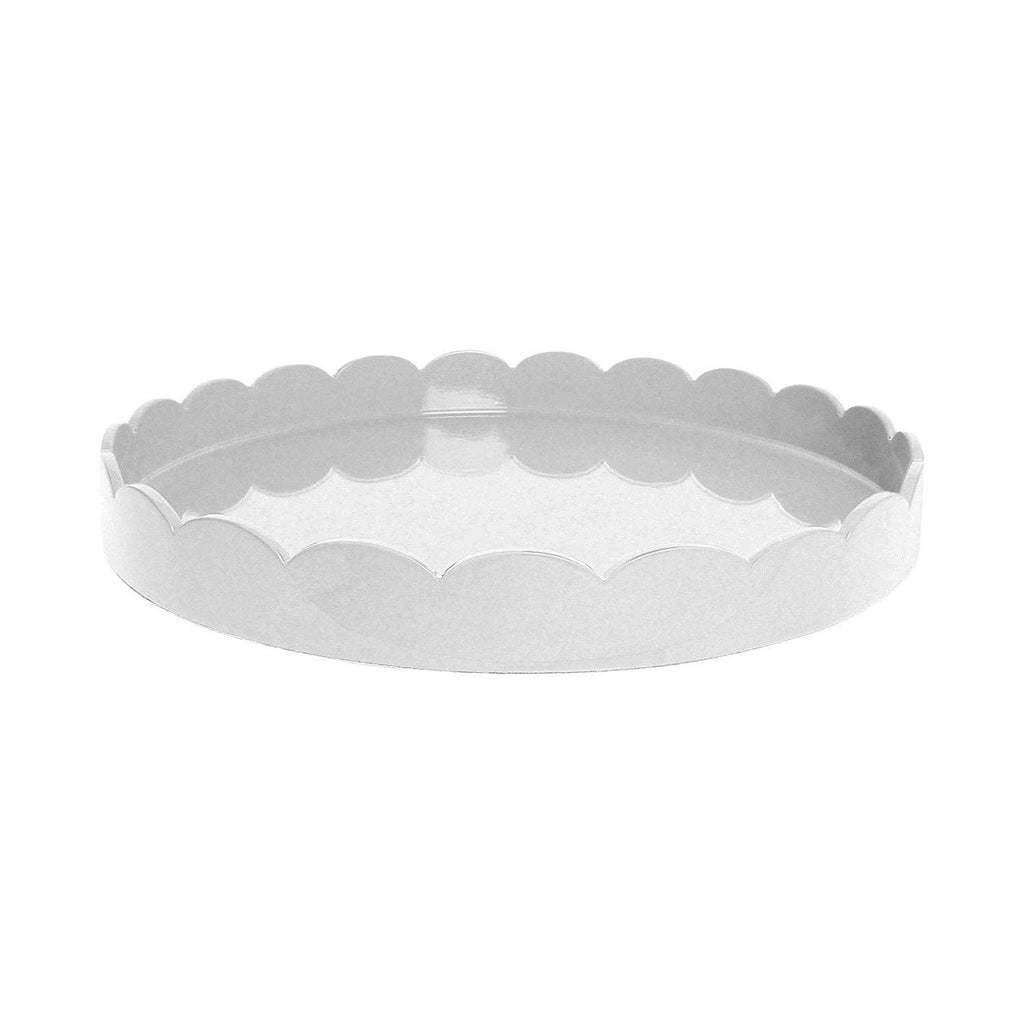 White Round Lacquered Scallop Tray