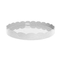White Round Lacquered Scallop Tray
