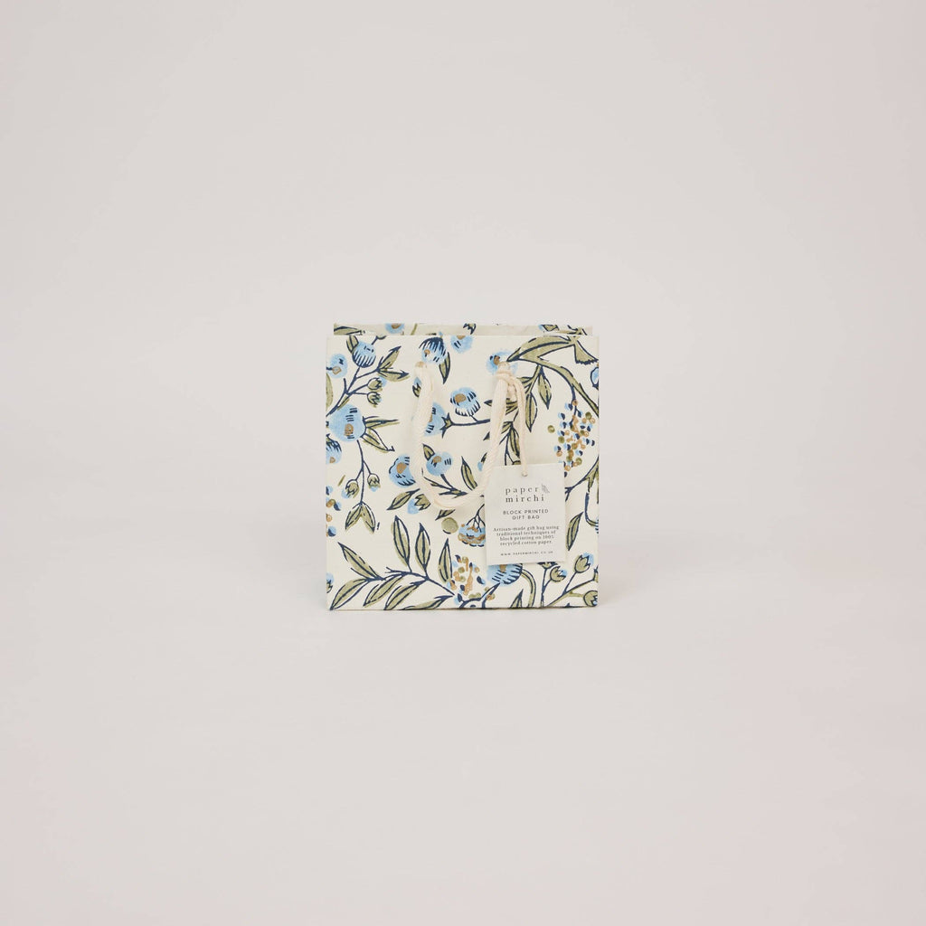 Block Printed Gift Bags (Small) - Blue Stone Refresh