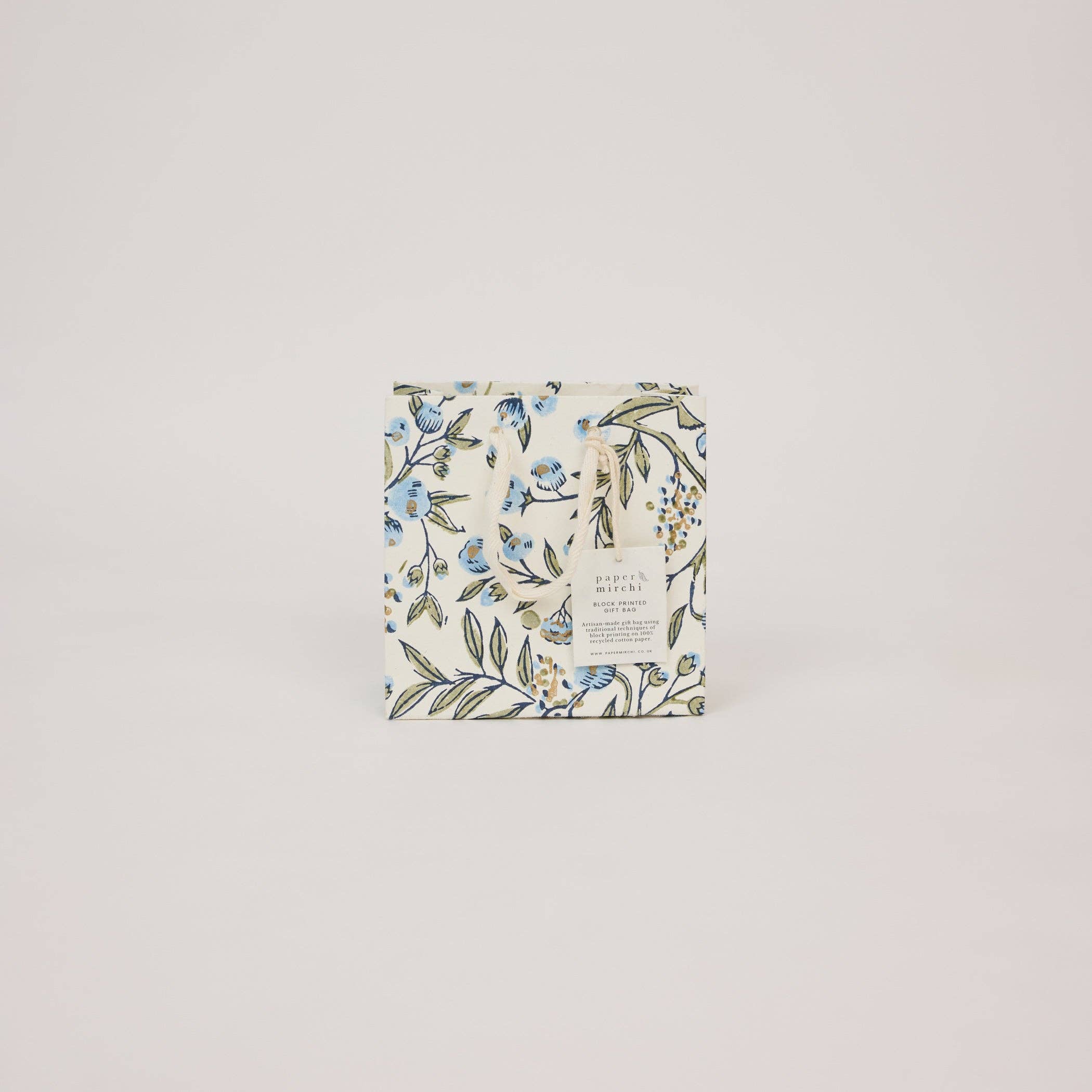Block Printed Gift Bags (Small) - Blue Stone Refresh