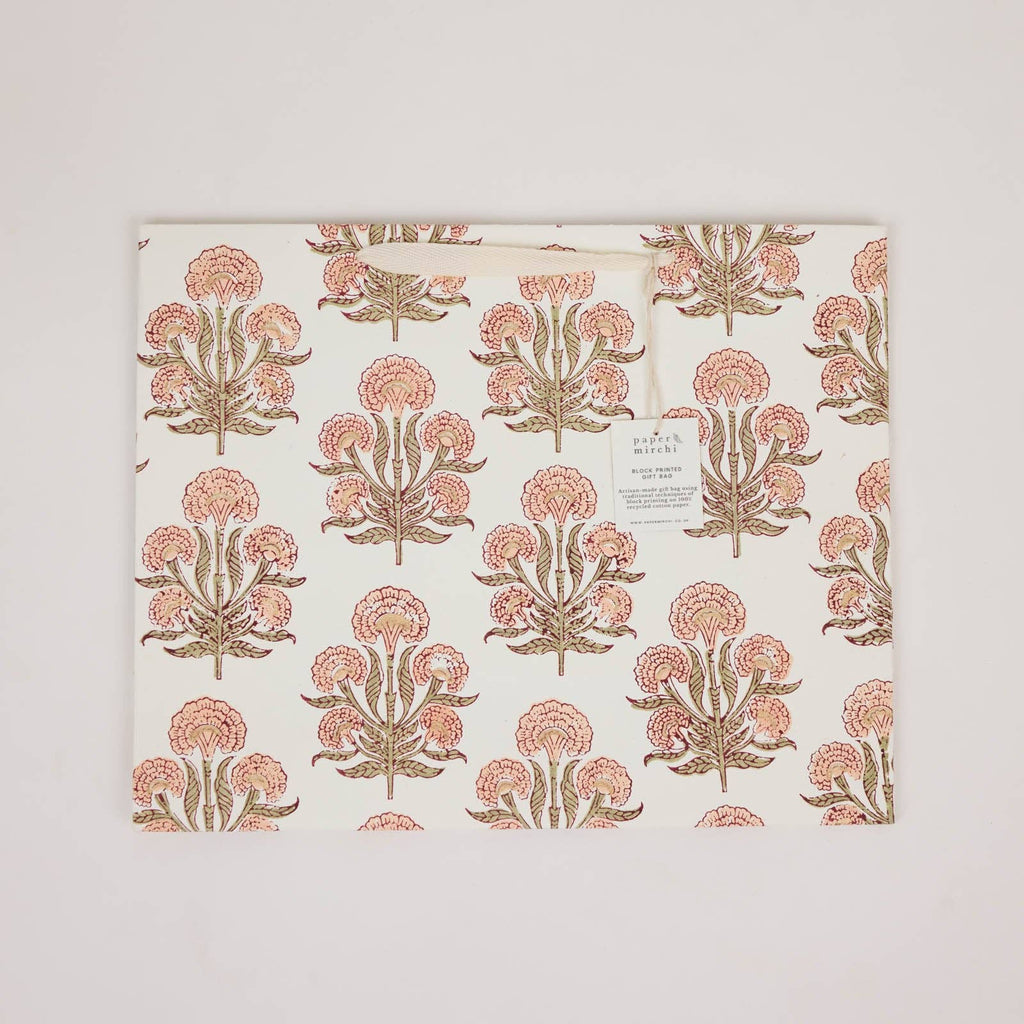 Block Printed Gift Bags (Large) - Terracotta