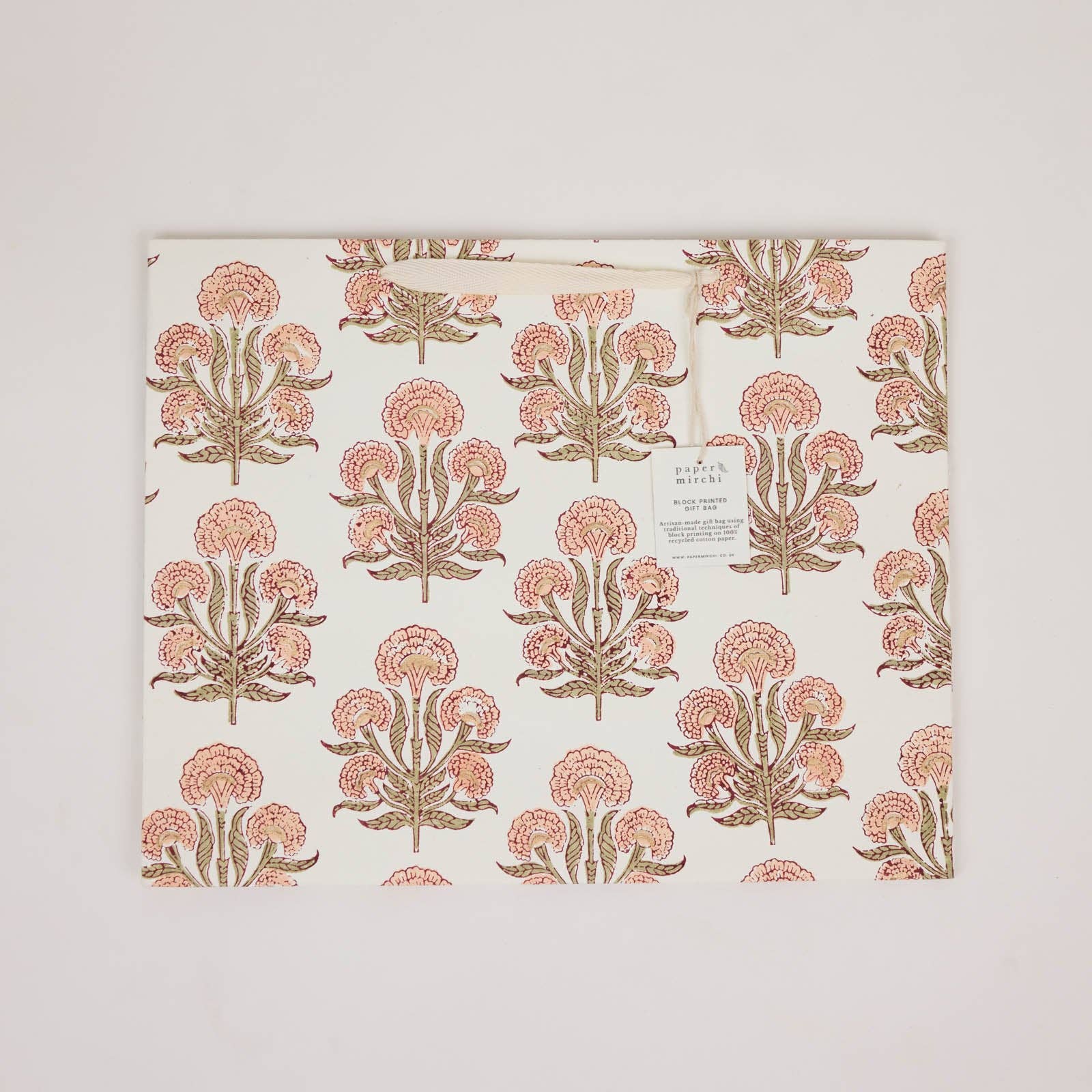 Block Printed Gift Bags (Large) - Terracotta