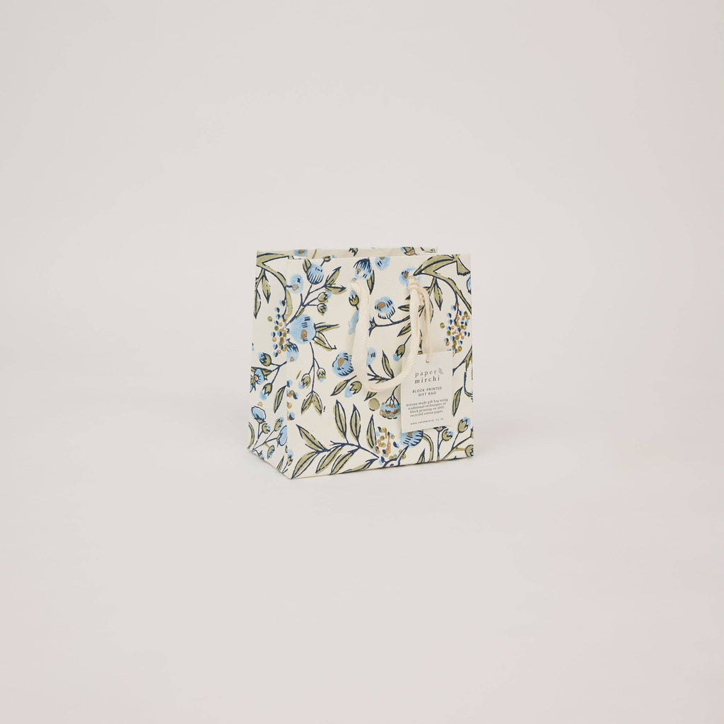 Block Printed Gift Bags (Small) - Blue Stone Refresh