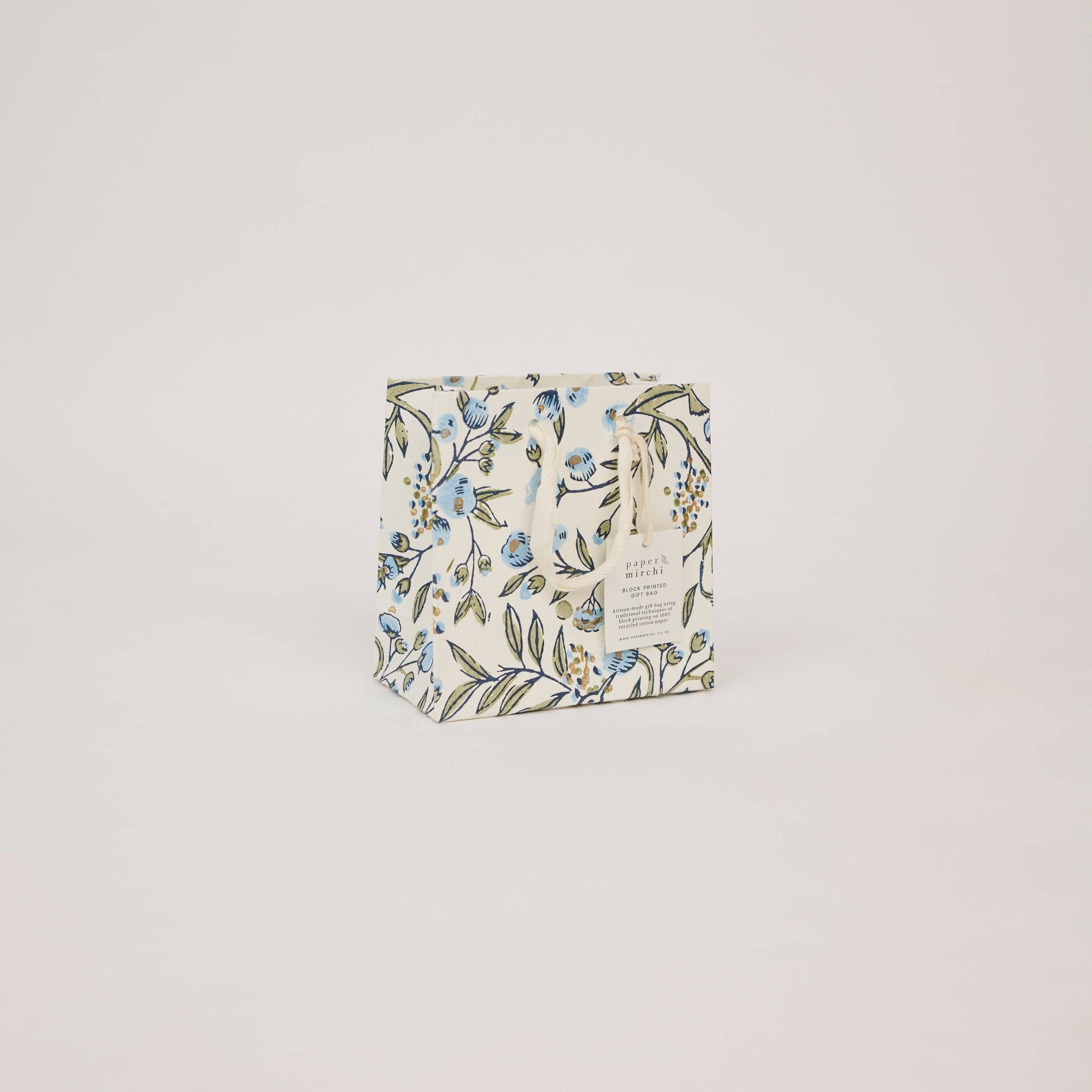 Block Printed Gift Bags (Small) - Blue Stone Refresh
