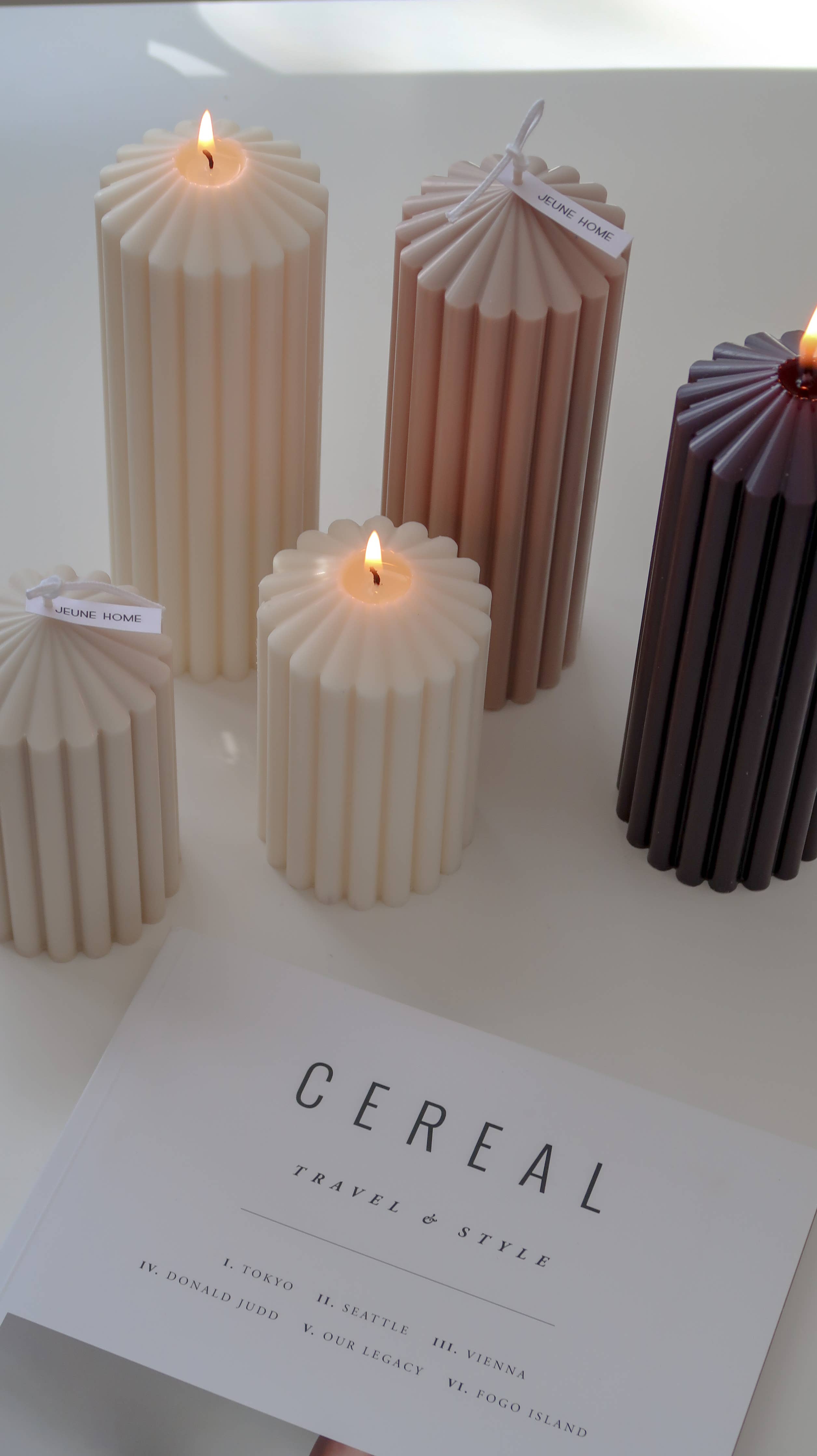 Small thick ribbed soy scented candle