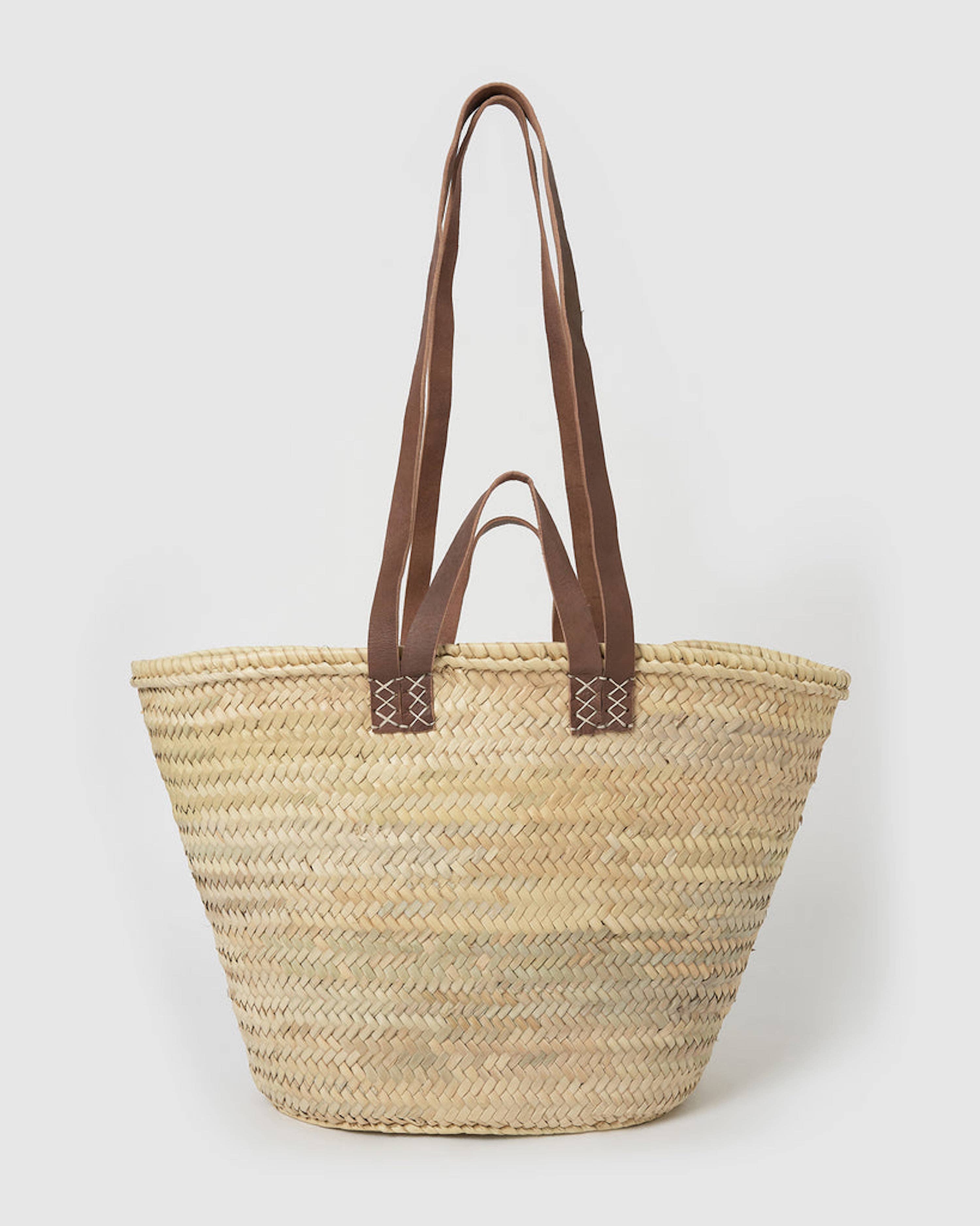 French market basket with doubles handles, beach bag