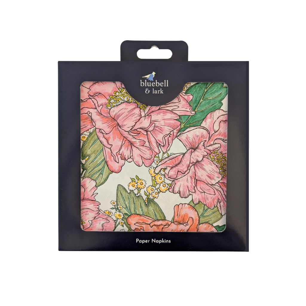 Peonies Floral Paper Napkins for Weddings and Anniversaries