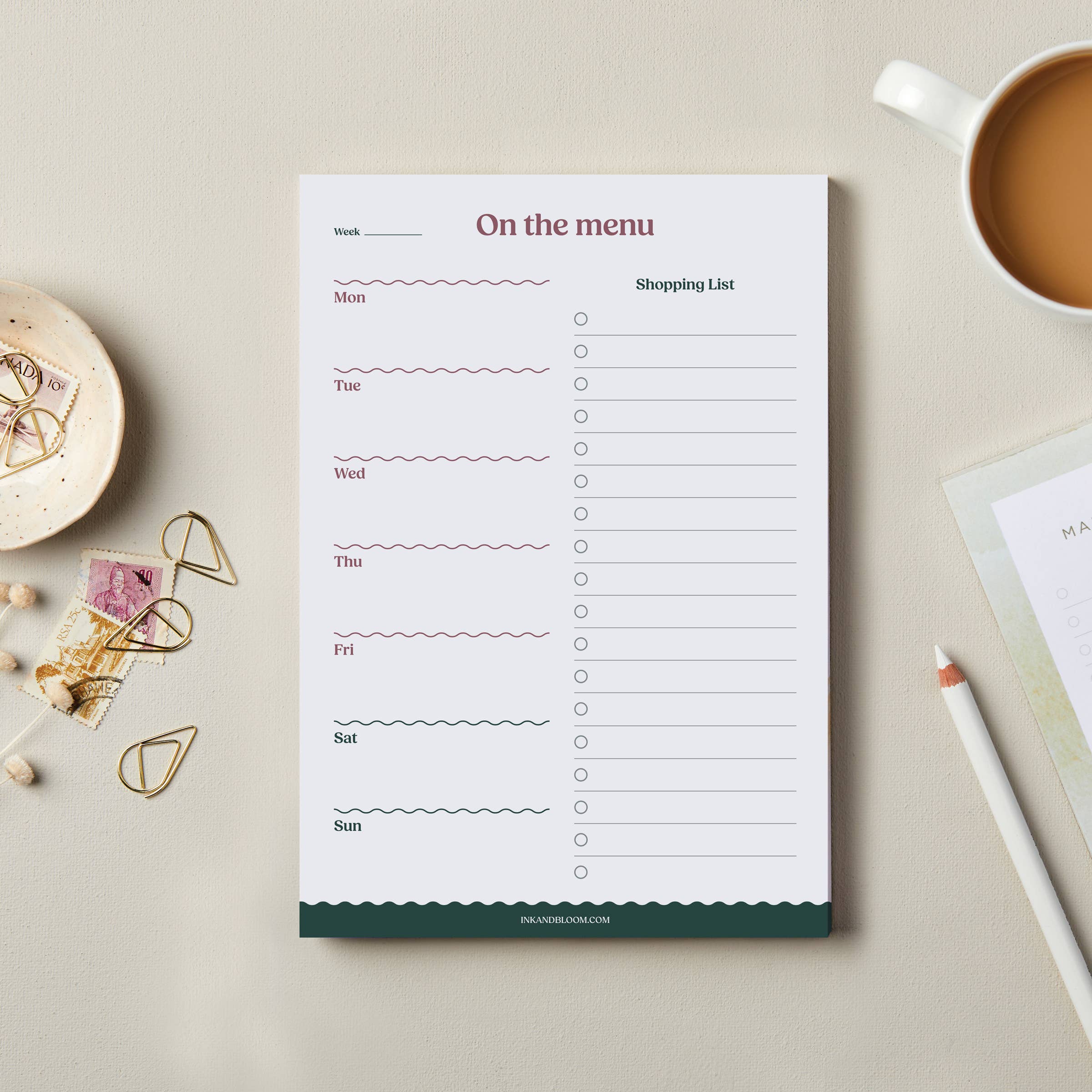 A5 Weekly Meal | Shopping List Planner