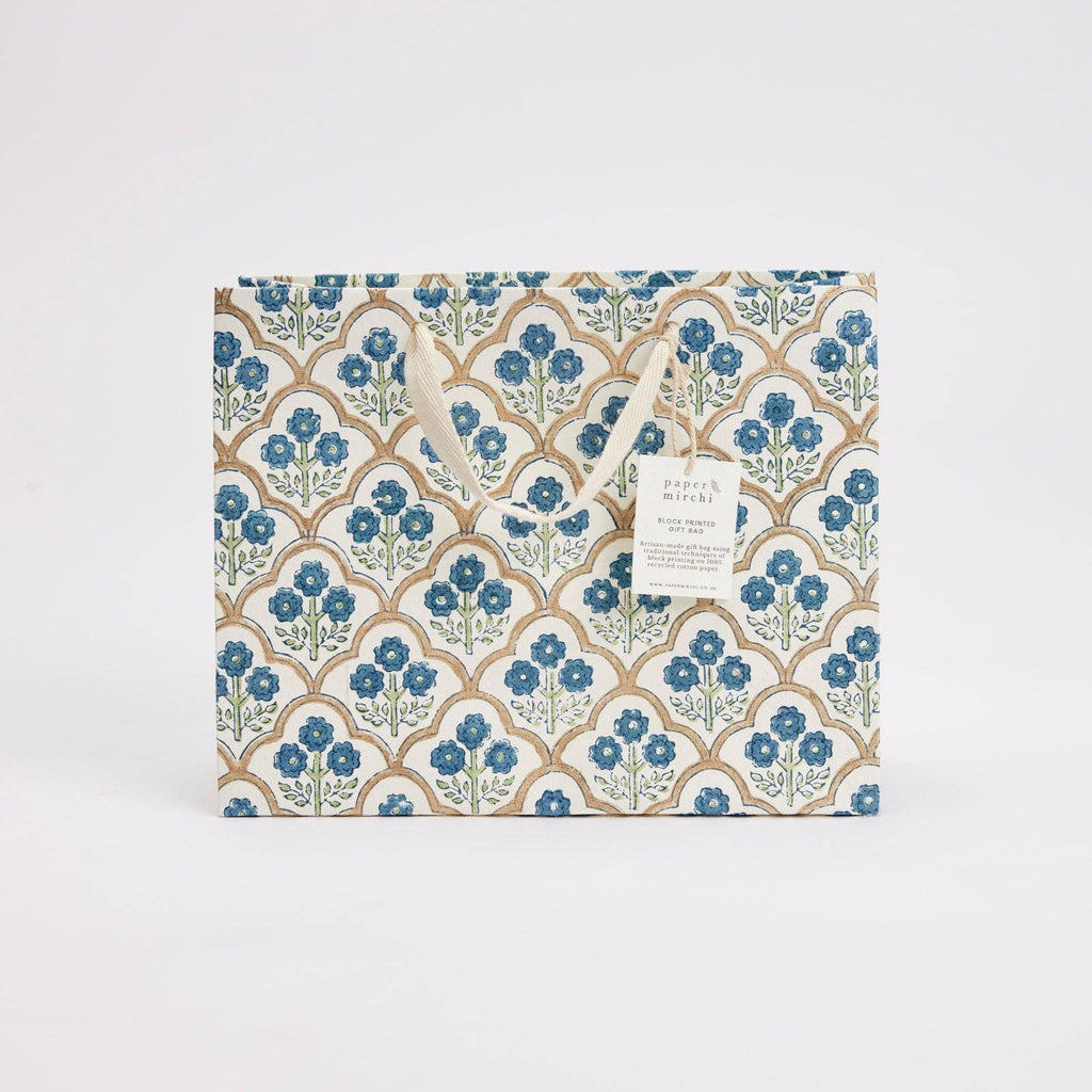 Block Printed Gift Bags (Medium) - Indigo