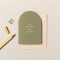 Your Happy New Home Arched Foiled Card