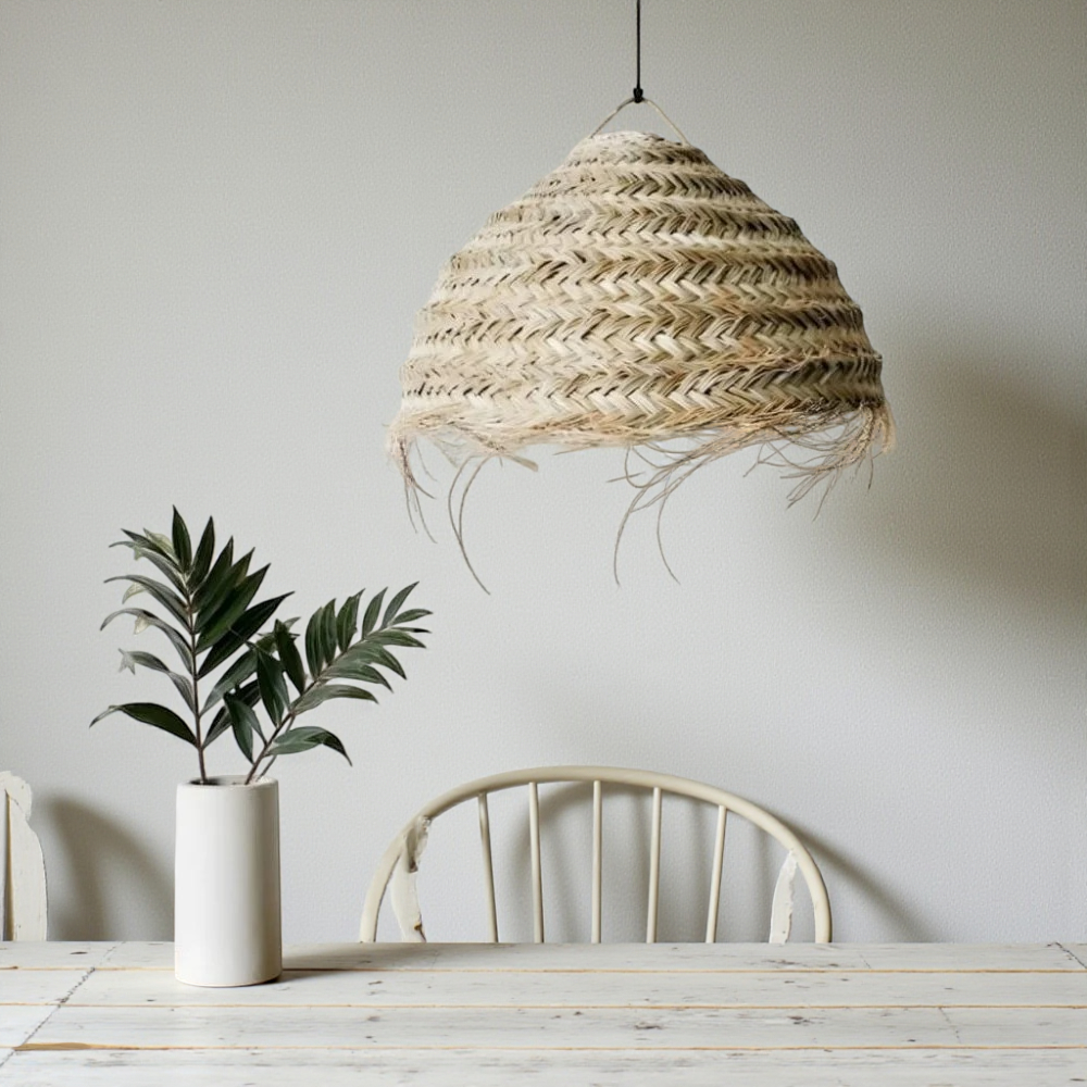Grand Handwoven Straw Chandelier – Natural Artisan Pendant