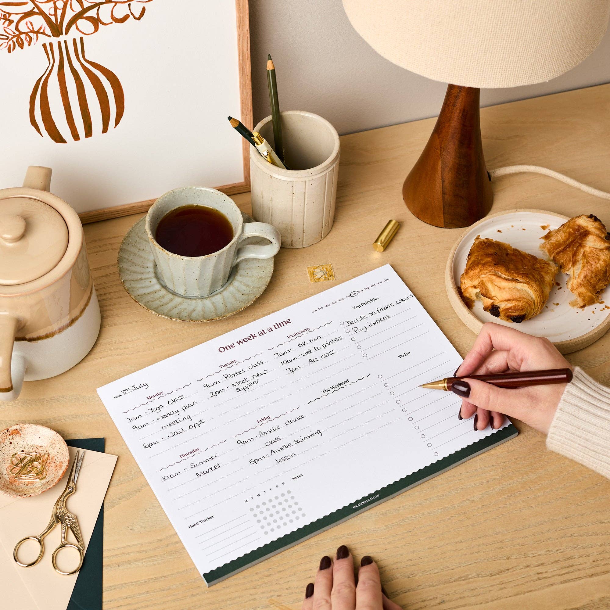 A4 Weekly Planner Desk Pad and Habit Tracker