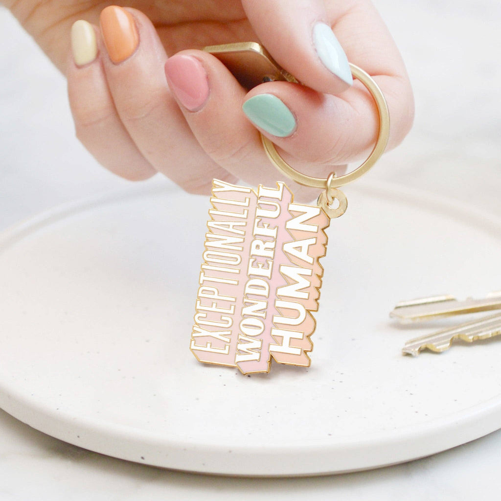 Exceptionally Wonderful Human - Enamel Keyring