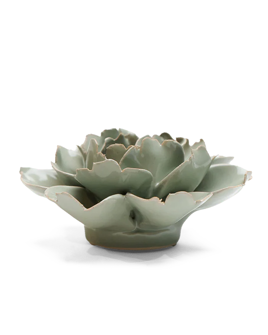 Ceramic Flower - English Garden Rose in Pistachio Green