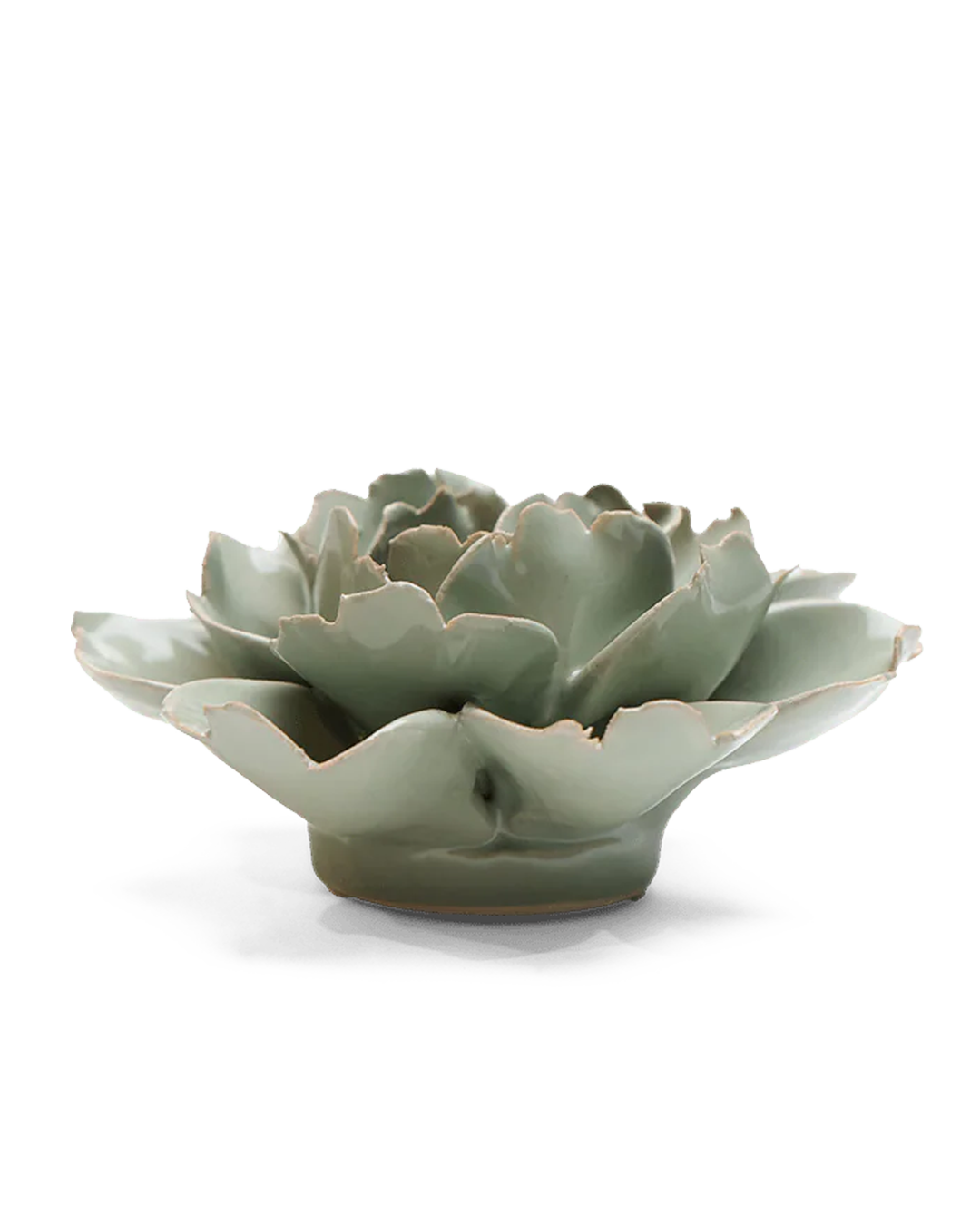 Ceramic Flower - English Garden Rose in Pistachio Green