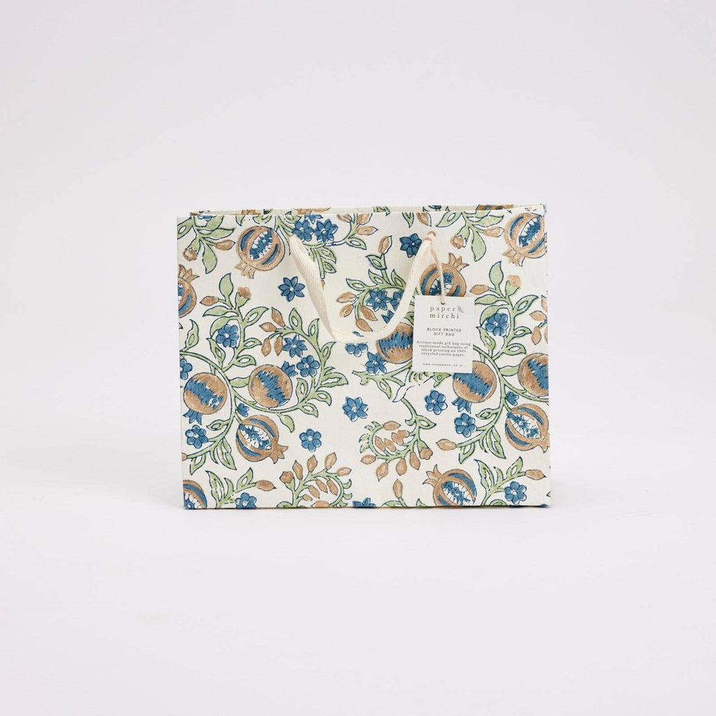 Block Printed Gift Bags (Medium) - Indigo