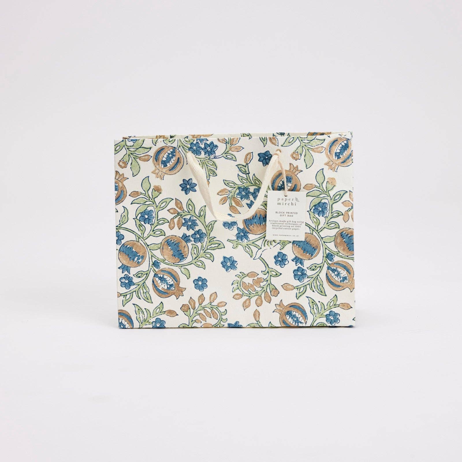 Block Printed Gift Bags (Medium) - Indigo