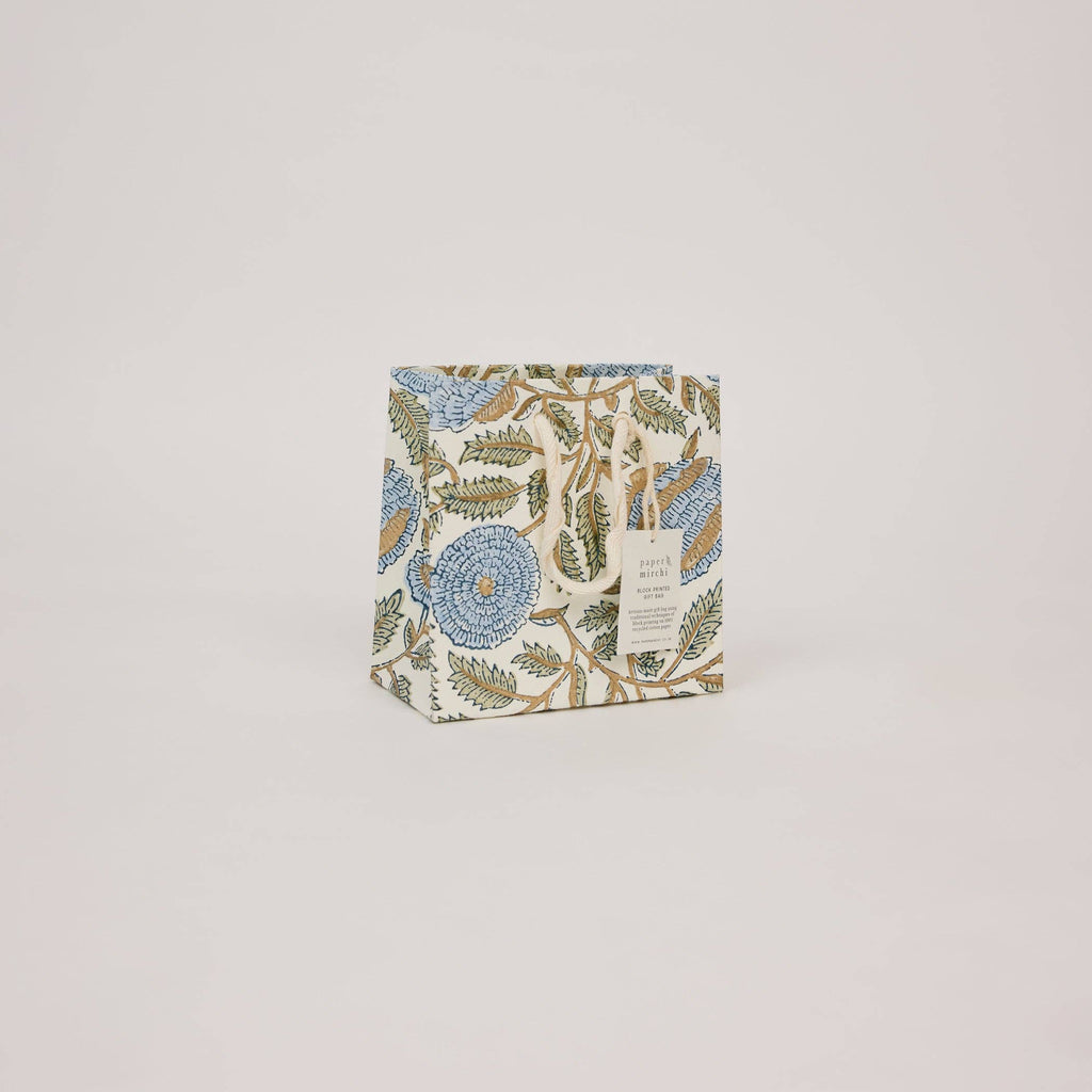 Block Printed Gift Bags (Small) - Blue Stone Refresh