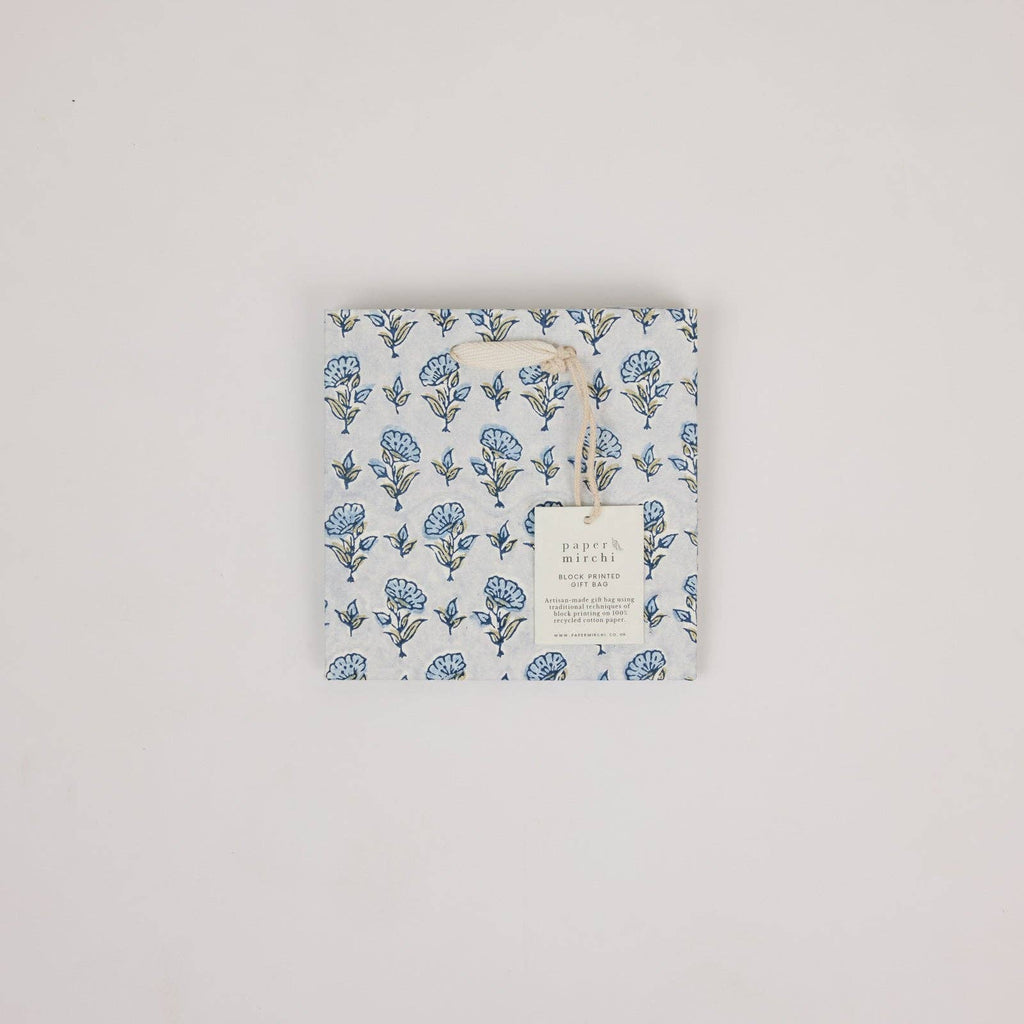 Block Printed Gift Bags (Small) - Blue Stone Refresh