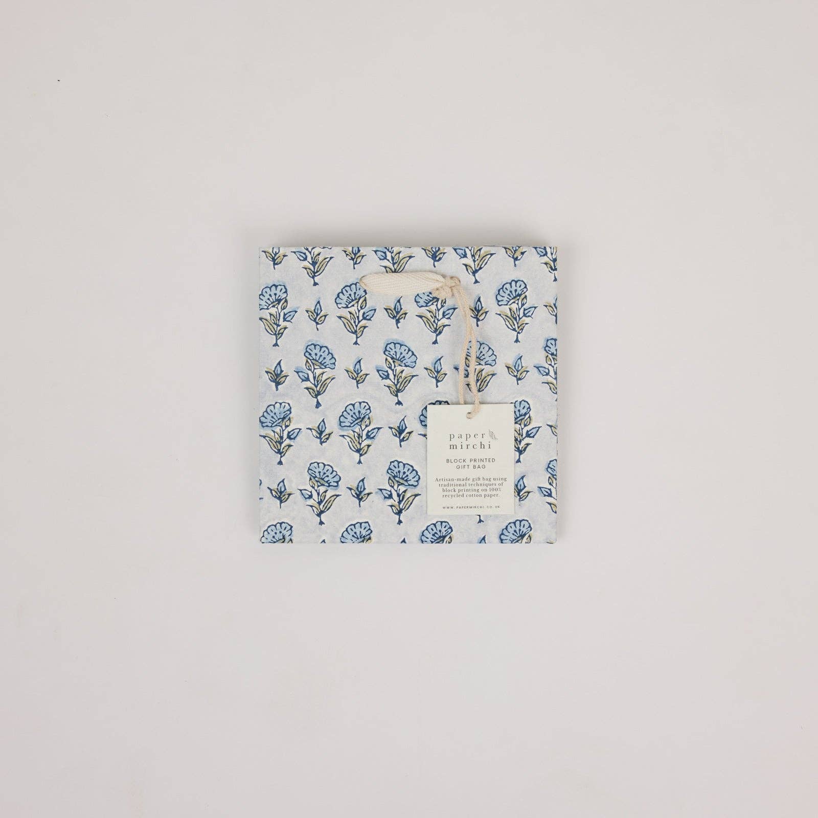 Block Printed Gift Bags (Small) - Blue Stone Refresh