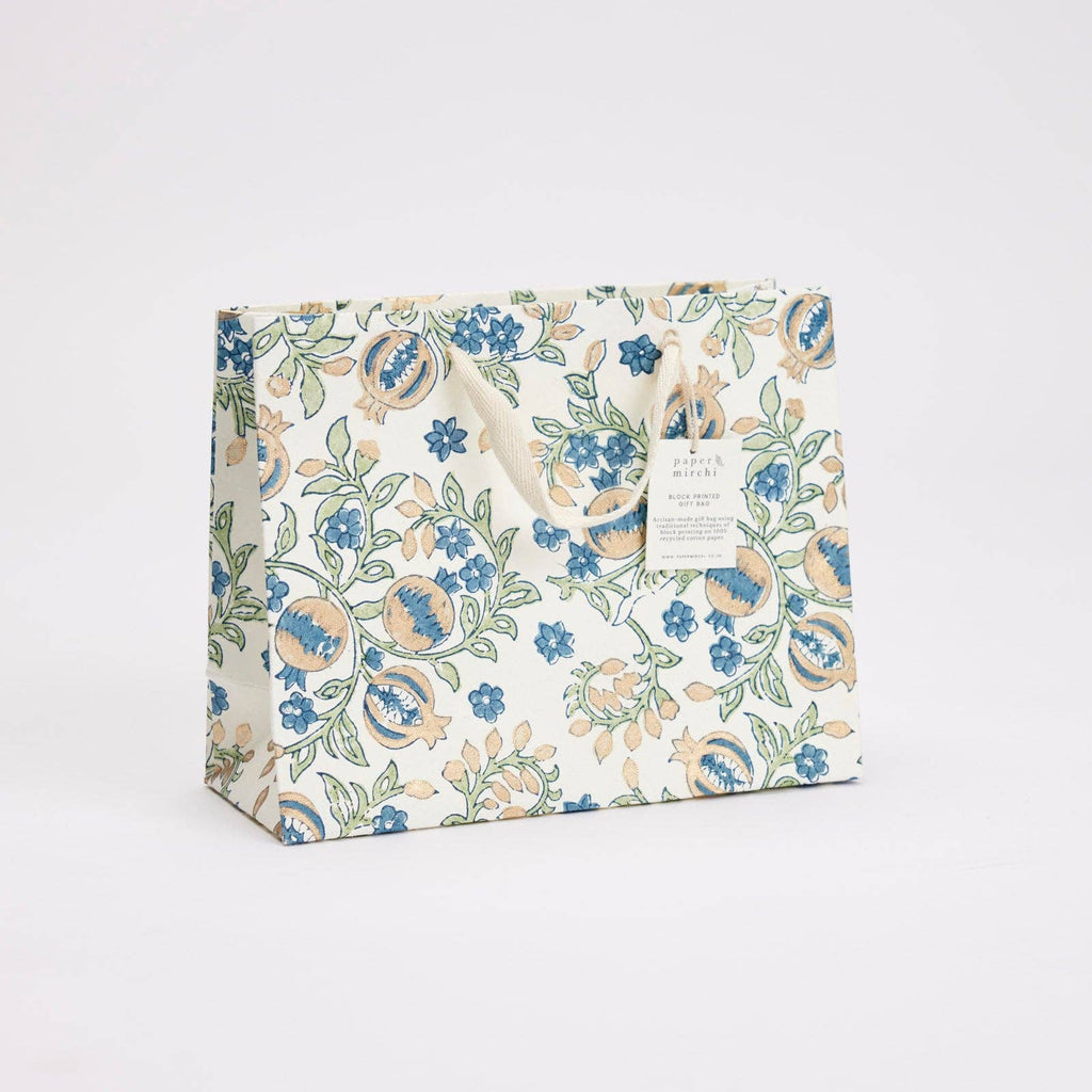 Block Printed Gift Bags (Medium) - Indigo