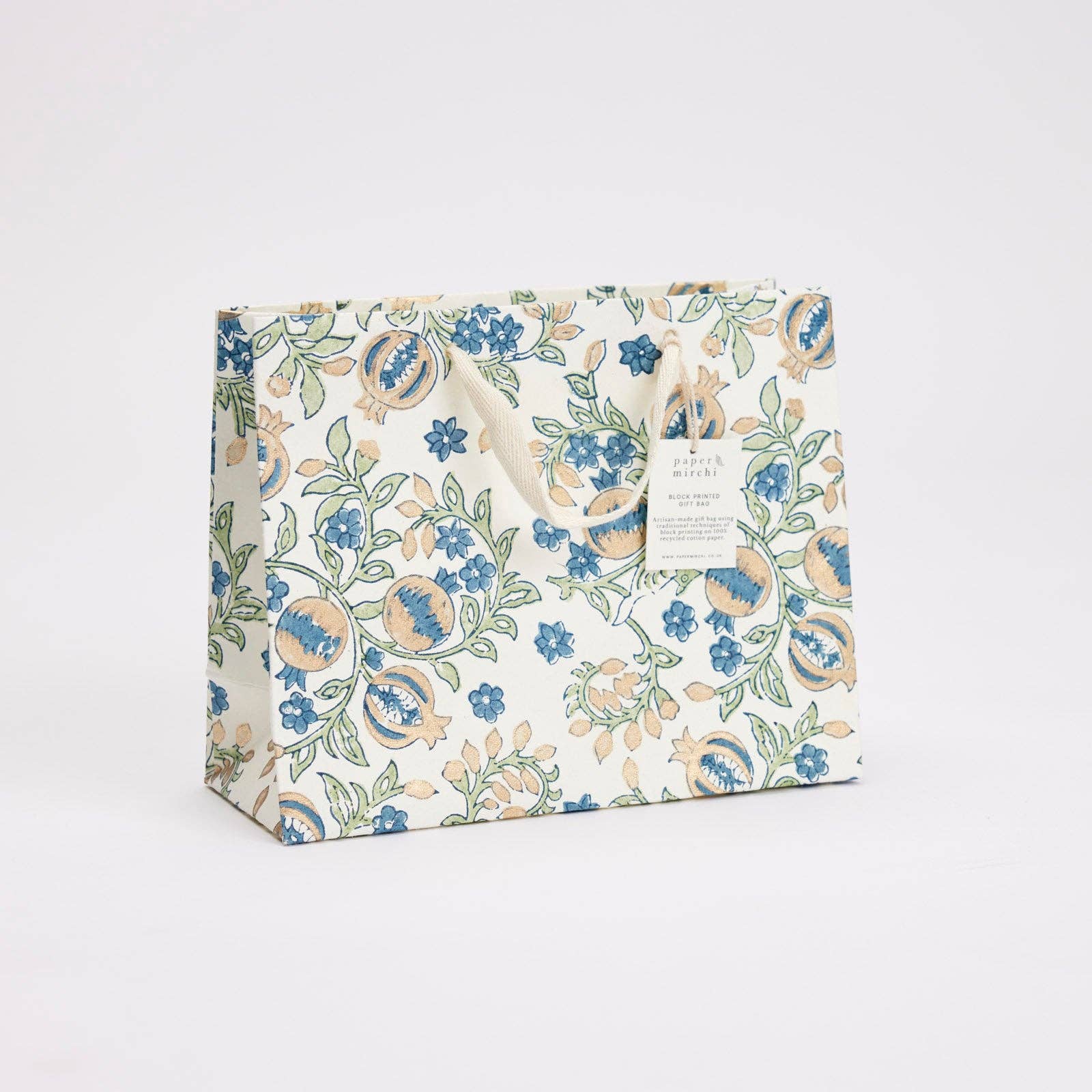 Block Printed Gift Bags (Medium) - Indigo