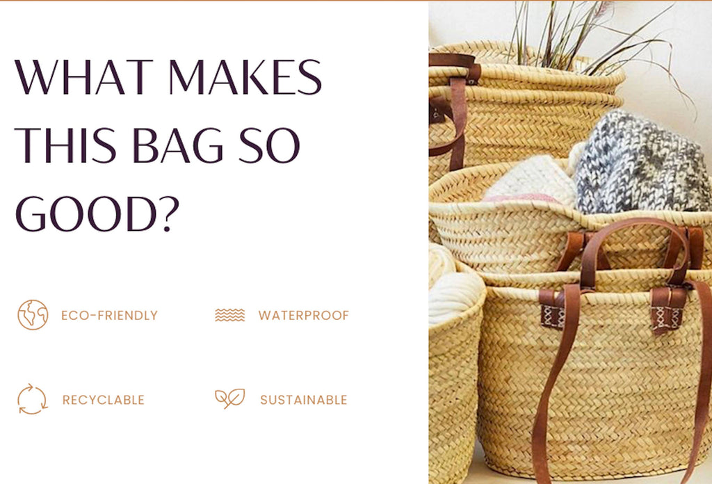 French market basket with doubles handles, beach bag
