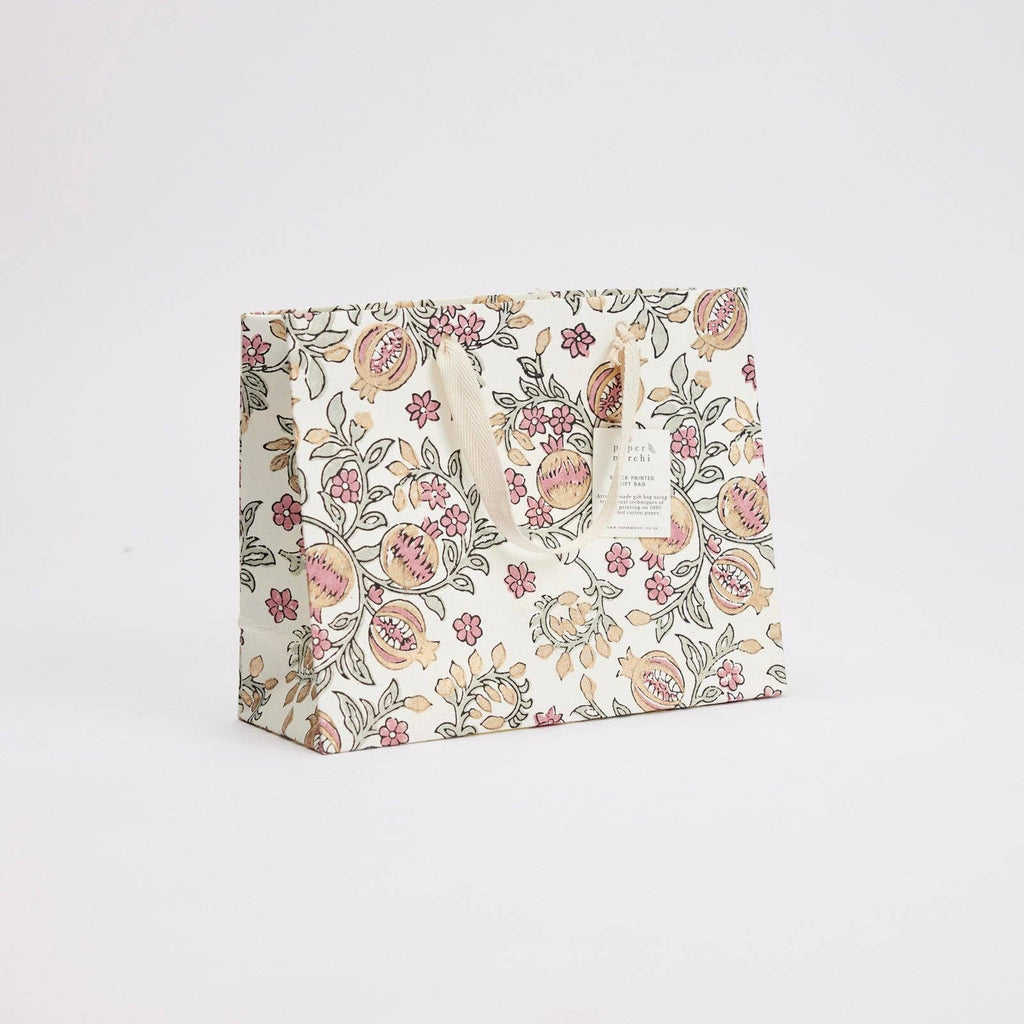 Block Printed Gift Bags (Medium) - Pink Earth